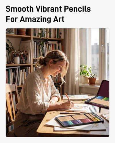 JusArt 72 Oil-Based Colored Pencils – Soft Core, Durable, Vibrant & Ultra-Smooth. Ideal for Adult Coloring, Portrait, Sketching, Landscape. Professional Drawing Pencils for Artists, Adults & Beginners - Thumbnail 5