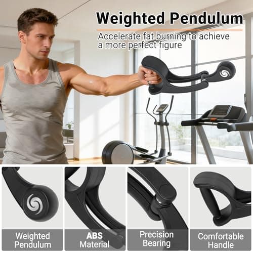 SOHIDAS Arm Workout for Men and Women Weighted Ropeless Battle Rope for Home Gym Arm Trainer Workout Fitness Equipment 360° Hand-Crank Forearm Trainer for Full-Body HIIT, Low-Impact Aerobic Training - Thumbnail 4