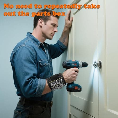 PAIGOIN Magnetic Wristband for Tools,Screws,Nails,Screwdriver and Drill Bit,with Powerful Magnets Screw Holder, for Dad Husband Men Grandpa Boyfriend from Daughter Son Wife - Thumbnail 3