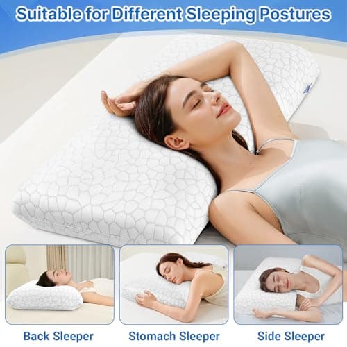 TranquilMoments Memory Foam Pillows, Bed Pillow, Bed Pillow for Side, Back and Stomach Sleepers, Neck Pillow for Sleeping with Removable and Machine Washable Cover, King Size (1 Pack) - Thumbnail 4