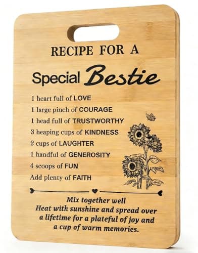 Gift for Bestie Best Friend Birthday Gifts Ideas, Recipe Cutting Board for Besties, Best Gifts for Bestie Female BFF Female Bestfriend Best Friends Gift Bamboo Cutting Board Kitchen Decor