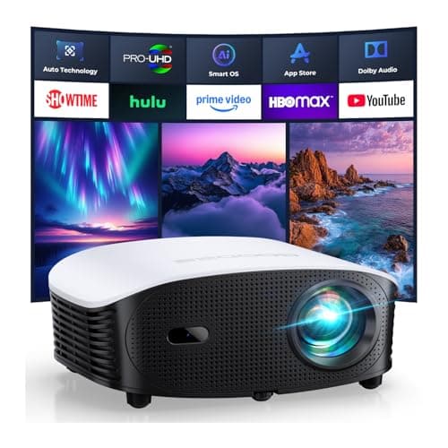 GooDee AI Smart Mini Projector with WiFi and Bluetooth - FHD 4K Support, Compatible with Netflix/YouTube, Auto Focus & Keystone, Dolby Audio Movie Projector for Outdoor Movie Night & Bedroom Theater - Image 1