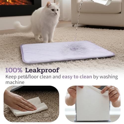NWK Fluffy Self Warming Cat Mat, Cat Blanket, Thermal Dog Mat, Washable, Non-Slip Bottom for Sofa & Crate & Kennel & Car Seat (Purple, Large (35'' X 23'' X 0.4'')) - Thumbnail 6