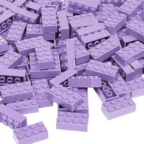 Lekebaby Classic Building Bricks, 200 Piece 2x4 Building Blocks STEM Creative Building Toys Compatible with All Major Brands, Educational Toy for Boys Girls 6 Years Old and Up(2x4 Purple) - Image 1