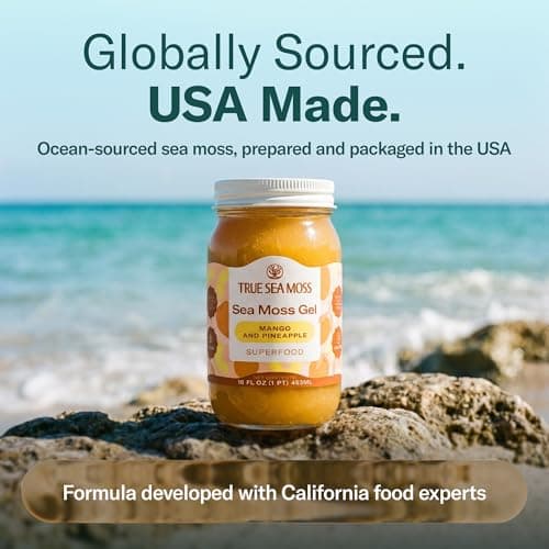 TrueSeaMoss Sea Moss Gel Mango Pineapple - Wildcrafted Seamoss Gel - 16 oz Glass Jar - Made in USA - Vegan - Non-GMO - Gluten-Free, Pack of 2 (Labels may Vary) - Thumbnail 6
