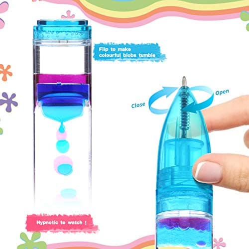 3 Pack Liquid Pen with Extra Refills, Retractable Ballpoint Pen with Colorful Liquid Bubbles, Calming Sensory Fidget Toy for Kids Adults, Novelty Gift for Valentine, Back to School, Christmas - Thumbnail 3