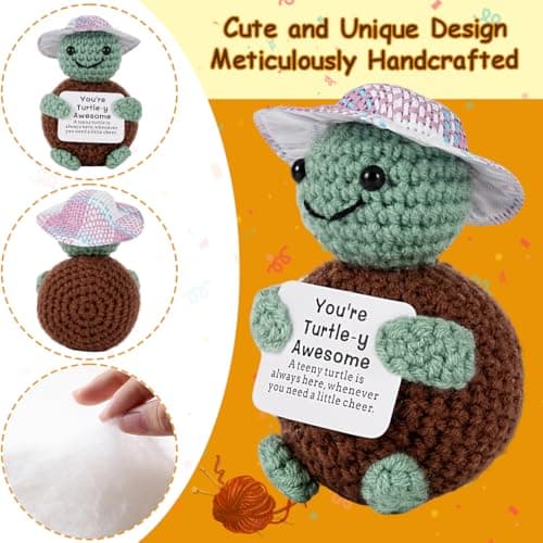Gifts for Him Her, Positive Crochet Animals, Encouragement Gifts for Women Men, Emotional Support Crochet Gift, for Holidays Such as Mothers Day Fathers Day Graduation Ceremonies Birthdays - Thumbnail 3
