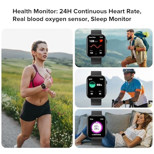 Smart Watches for Men Women, 2.01" HD Screen with 200+ Watch Faces, Heart Rate/SpO2/Sleep Monitor, 123 Sports Modes, IP68 Waterproof Fitness Tracker, Make/Answer Calls, Compatible with Android iPhone - Thumbnail 4