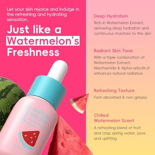 QUIYUM Watermelon & Niacinamide Skin Care Set, Beauty Facial Skincare Products, Routine Skincare for Teens, Nourishing, Hydration, Glow Up, Trendy Stuff for Girls with 3PCS, Birthday Mother's Day Gift - Thumbnail 4