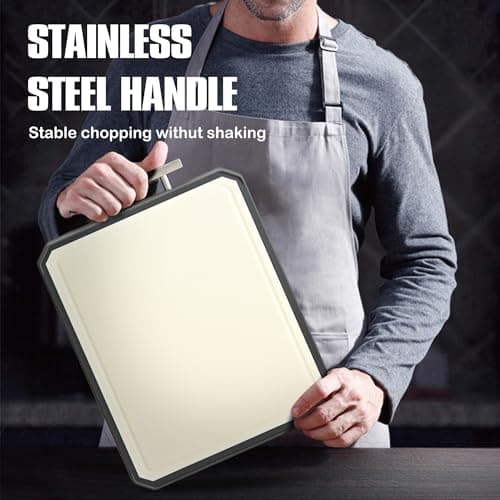 SNOWCLAD Stainless Steel Cutting Board Set of 2 for kitchen - Thumbnail 6