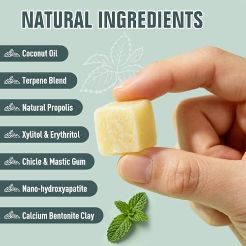 Remineralizing Gum with Nano-Hydroxyapatite & Xylitol Sugar Free Natural Base Chewing Gum Plastic-Free, Dye-Free, Aspartame-Free (Mint) - Thumbnail 2