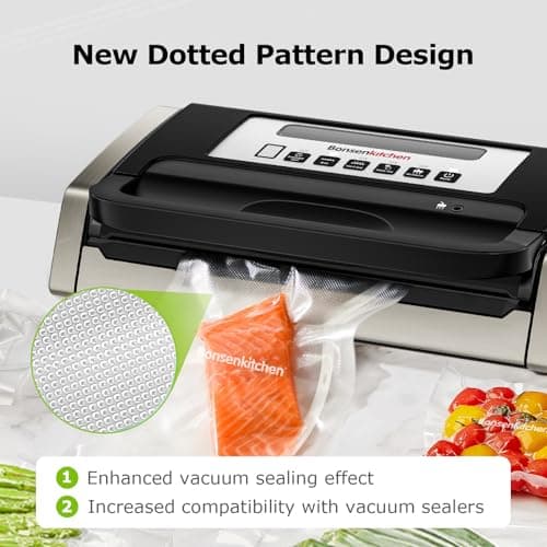 [2025 Upgraded] Bonsenkitchen 6 Rolls 11" x 16' Vacuum Sealer Bags for Food with a Color Box, Easy to Store, Commercial Grade, BPA Free, Great for Food Storage or Sous Vide, VB21 - Thumbnail 4