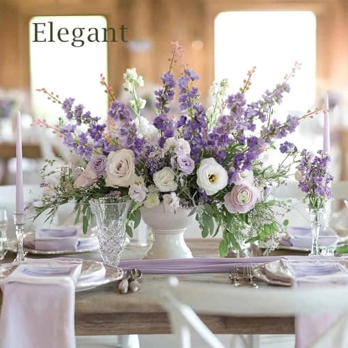 LILUYTO 6PCS Purple Delphinium Artificial Flowers, Long Stem Faux Larkspur Silk Flowers, 33.5" Bendable Fake Flowers Bouquets for Tall Vase Table Kitchen Home Offices Garden Wedding Decor - Thumbnail 4
