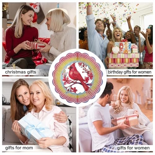 Wind Spinners Outdoor Cardinala Decorations - Birthday Gifts for Women Mom Grandma, Cardinala Deocr Hanging Wind Spinner 12 inch 3D Wind Sculptures for Garden Decor for Outside, Yard, Outdoor - Thumbnail 6