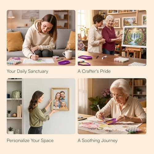 Caydo 3 Canvas Custom Diamond Painting Kit | Get Your Template & Start in Minutes via App | Personalized Diamond Art from Photo with Electric Diamond Painting Pen, 30,000 Diamonds(56 Colors) & Tools - Thumbnail 6