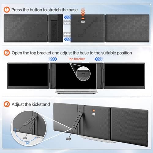 kasorey New Upgraded Laptop Screen Extender Portable Monitor, 1080P FHD IPS Screen, Monitor Extender for Laptop, Fit for 13-17" Laptops, Plug & Play Compatiable with Windows/Mac/Android/Switch - Thumbnail 4