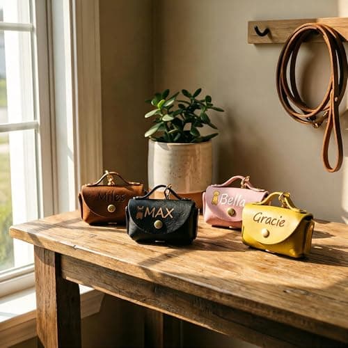 Custom Dog Name Poop Bag Holder for Leash, Large Opening Easy Pull Out Dog Waste Bag Dispenser with Used Bag Carrier Compartment, Perfect Gifts for Dog Owners Suitable for Any Retractable Leash - Thumbnail 2