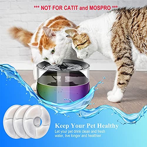 Cat Water Fountain Filters, 5 inch, Dog Fountain Activated Carbon Filters Replacement, Compatible with Cats and Dogs Automatic Water Dispenser (10Pcs) - Thumbnail 3