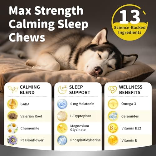Melatonin for Dogs - Advanced Dog Calming Chews for Restful Sleep & Emotional Support, Calming Treats for Dogs Relaxation, Stress Anxiety Support - Separation, Thunder, Fireworks, Bacon Flavor, 90Ct - Thumbnail 3