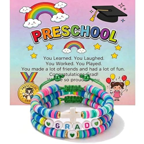 Kindergarten Graduation Gifts Class of 2026, Preschool Graduation Bracelet for Girls, Graduation Gift for Daughter Granddaughter Niece with Gift Card & Present Box (Preschool Graduation Bracelet) - Image 1