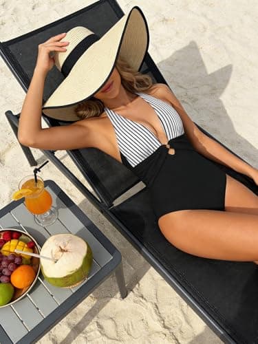Women One Piece Tummy Control Swimsuit Full Coverage Slimming Swimwear Push Up Bathing Suit - Thumbnail 4