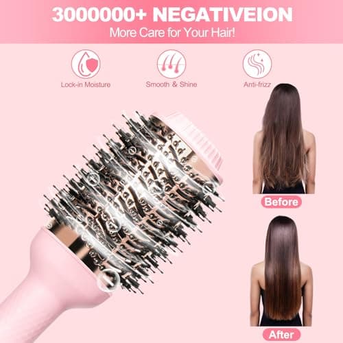 Blowout Hair Dryer Brush, Hair Blow Dryer and Styler with Ceramic Oval Barrel, Professional Salon Hot Air Brush Hair Straightener Brush for All Hair Types - Thumbnail 4