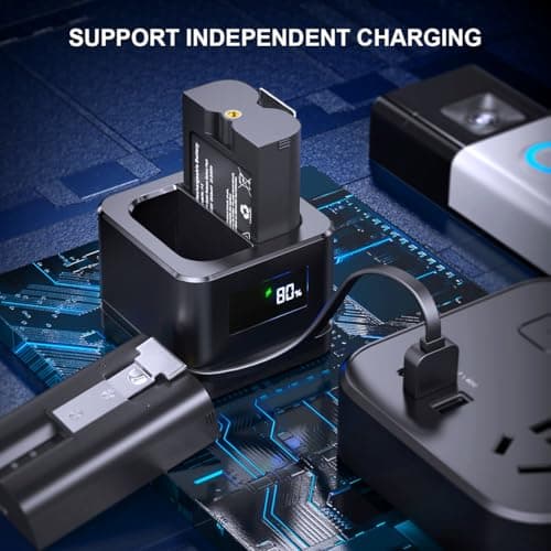 Replacement Battery for Ring Doorbell Camera 2/3/4, Spotlight Camera, Stick Up Cam and Peephole Cam, LED Display Charging Station and 2 Pack 6040mAh Lithium Batteries - Thumbnail 6