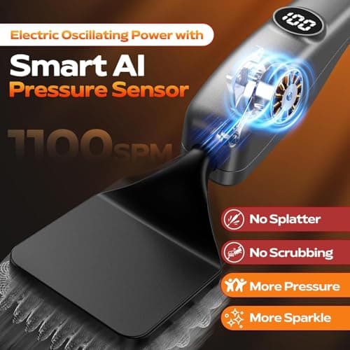 Bristle-Free Electric Grill Brush, Fire-Resistant BBQ Grill Brush, Reciprocating Grill Brush for Outdoor Grill, Grill Cleaner with 3 Heads, Cordless Grill Cleaning Brush with 3600 mAn, Silver - Thumbnail 6