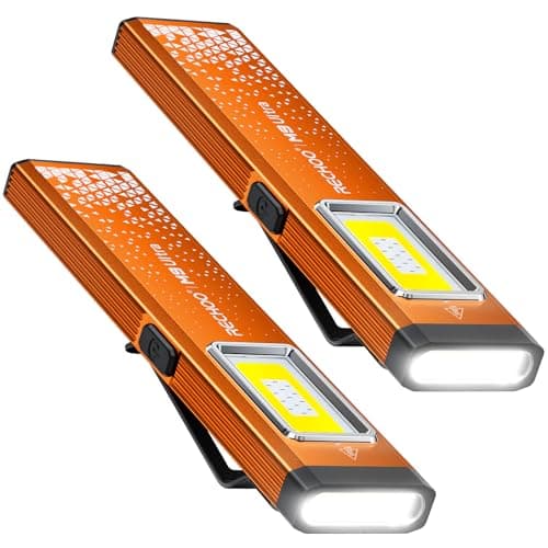 RECHOO Flat EDC Flashlight Rechargeable, 8-Mode Slim Pocket Flashlight with Magnetic Base & Clip, Lightweight Mini Rechargeable Flashlights for Everyday Carry, Working, Camping, Car Repair & Emergency - Image 1