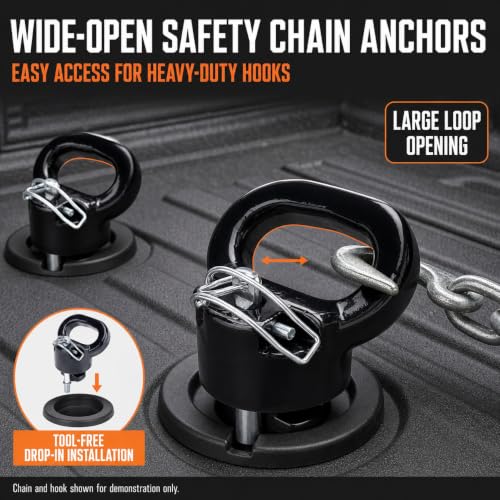 60618 Puck System Gooseneck Hitch Ball Kit with Box, Compatible with 2013-2026 Dodge RAM 2500 3500, 2-5/16” Hitch Ball for Truck Bed with 2 Safety Chain Anchors, 38000 LBS GTW/7500 LBS VTW - Thumbnail 6