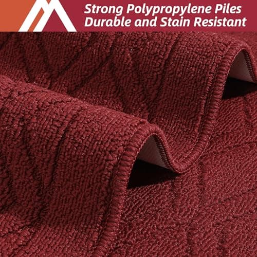 COSY HOMEER-Kitchen-Rugs-and-Mats 20"x48" Non Slip Kitchen Mats for Floor Absorbent Washable Kitchen Runner Standing Floor Mat for Sink Mat,Entry,Laundry,Polypropylene,Red - Thumbnail 3