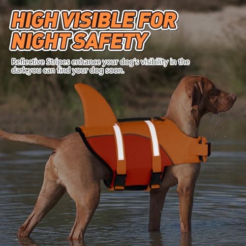 Doglay Shark Ripstop Dog Life Vests for Swimming Boating with High Buoyancy and Rescue Handle, Adjustable Pet Flotation Vest for Small to Large Dogs - Thumbnail 5