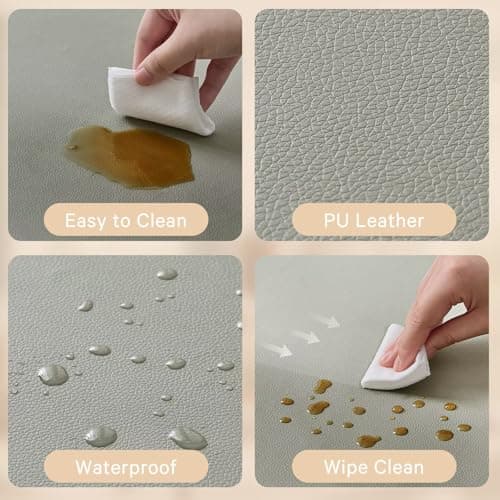 ILPEOD Waterproof Baby Play Mat for Floor Memory Foam 50 * 50 Cushion Playpen Playmat Tummy Time Crawling Mat Nursery Rug Thick Pad Create Soft & Safe Area for Infants,Toddler,Kids,Grey - Thumbnail 3