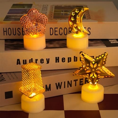 HAIDOLIANG 6PCS Flower Tea Lights Candles(Ironwork) - Thumbnail 4