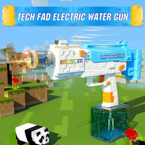 Electric Water Gun for Adults Kids, Automatic Squirt Gun Water Blaster Soaker with LED Flashing Lights, Perfect Summer Outdoor Pool Beach Party Toys for Boys Girls (Blue) - Thumbnail 2