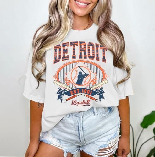 Baseball Shirt Women Oversized Baseball Game Day Shirts Baseball Fan T-Shirt Baseball Mama Short Sleeve Tee Top - Thumbnail 3
