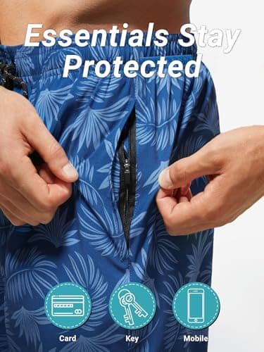 Arcweg Mens Swimming Trunks 2 in 1 with Boxer Liner 5.5" Quick Dry Swimwear Bathing Suit Swim Shorts with Zipper Pockets - Thumbnail 6