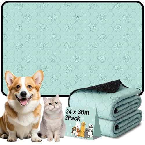 Fomeiodo Washable Pee Pads for Dogs, 24"x36" 2 Pack Reusable Puppy Training Pads, Super Absorbent Waterproof Leak-Proof, Non-Slip Bottom, Heavy Duty Whelping Pads for Crate, Playpen, Bed, Floor - Image 1
