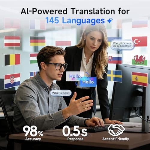 GetD 2026 AI Glasses for Men & Women, Smart Glasses Powered by ChatGPT, AI Real-time Translation with 145 Languages, 11H Music Play, Bluetooth Glasses with Photochromic Lens for Daily Use, Travel - Thumbnail 3