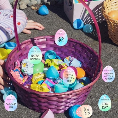 Easter Egg Fillers - 60pcs Easter Egg Tokens, Easter Eggs Filled Basket Stuffers Essentials Prefilled Party Favors Supplies, Family Games Hunt Prize Bulk Activity Gifts for Boys Girls Teens Exchanges - Thumbnail 3