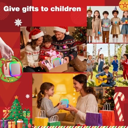 Kids Karaoke Machine Toy for Ages 3-12, Rechargeable Portable Bluetooth Speaker with 1 Wireless Microphone, LED Light Up Voice Changer, Christmas Birthday Gift for Boys Girls Grandkids (Pink - 1) - Thumbnail 5
