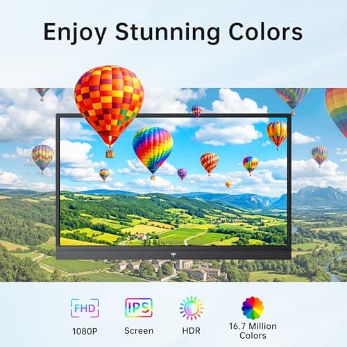 KTC Portable Monitor 15.6 Inch FHD 1080P Travel Monitor for Laptop, MacBook Phone PS5 Xbox Switch, HDMI USB C, HDR, IPS Slim Second Screen with Built-in Speakers, H15F9 - Thumbnail 4