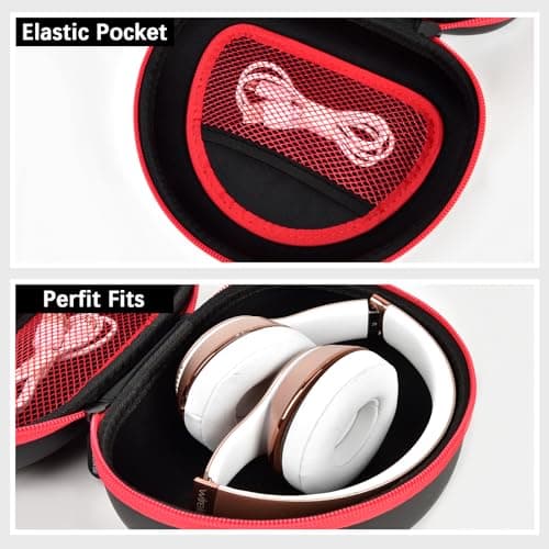 Headphone Case for Picun B8 P26/ for Beats Solo 4, Studio Pro, Solo3, Studio3 On-Ear Headphones More Foldable Bluetooth Wireless Headset (Extra Large) - Black - Thumbnail 3