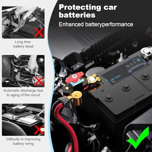 Battery Disconnect Switch, Heavy Duty Battery Shut Off Switch, Can Rotate 180, High Current Master Battery Power Cut Isolator Kill Switch, Battery Kill Switch for Car, RV and Boat (1PCS Upgraded) - Thumbnail 5
