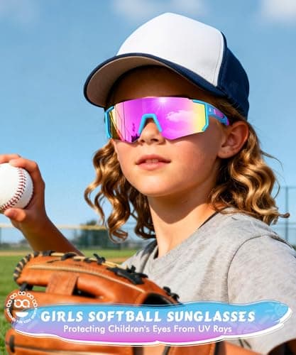 QALLY 3 Pack Kids Sunglasses Youth Baseball Sunglasses for Boys Girls Age 4-14, Cycling Softball Running UV400 Protection Sports - Thumbnail 3