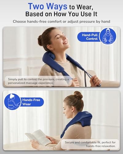 Musugy Neck Massager with Heat : Cordless Neck and Shoulder Massager for Pain Relief Deep Tissue - 3 Modes, 2 Intensity & 2 Heat, Daily Comfort for Desk Workers, At-Home Use, Women, Men - Thumbnail 4