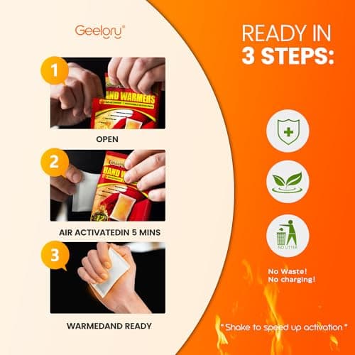 Hand Warmers Disposable 125Pcs, Long-Lasting Up to 12 Hours for Warm Body, Safe Portable Hand Warmers for Hand and Foot, Heater for Camping, Fishing, Winter for Women Men Mom Dad - Thumbnail 3