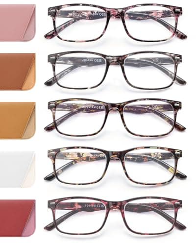 JOLISU 5 Pack Reading Glasses For Women,Spring Hinges, Sturdy and Durable (1.25) - Image 1