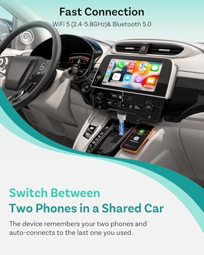 OTTOCAST Mini Nova Wireless CarPlay & Android Auto USB-C Adapter, 2-in-1 Adapter for iPhone iOS 10+ & Android 11+, Auto-Reconnect for 800+ Wired CarPlay Vehicles Models (2016+) - Thumbnail 3