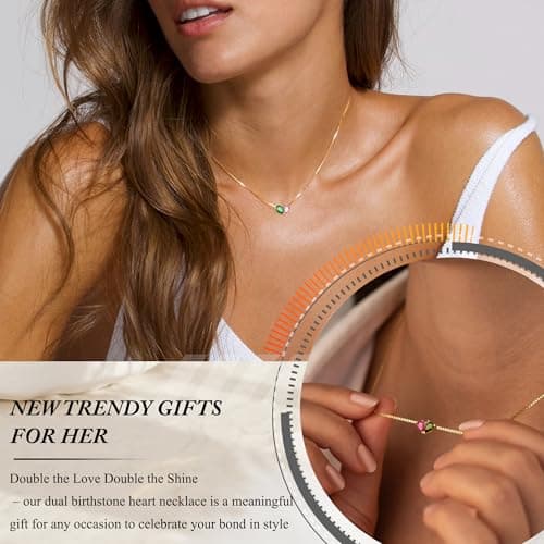 Btysun February Birthday Gifts for Women, Valentines Gifts for Her Dainty Gold Necklace with Amethyst Birthstone Necklace Trendy Stuff Stocking Stuffers for Teens - Thumbnail 2